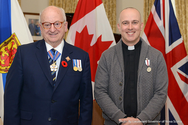The QEIIs Platinum Medal given to Fr Craig Cameron By Lieutenant Governor of Nova Scotia 2 600x400